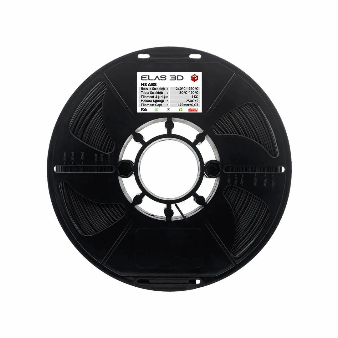 Elas3D ABS HS Siyah 1 KG 1,75 mm Filament